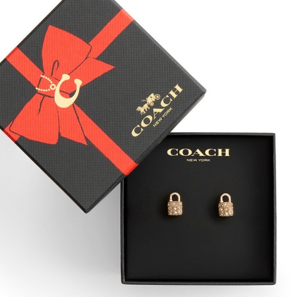 Coach rose Gold Lock Earrings - Picture 3 of 5